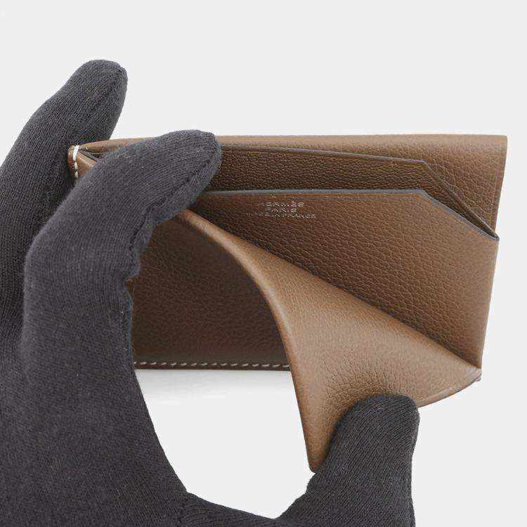 مملوكة مسبقًا Hermes Card Case Sellier Etoupe Evercolor