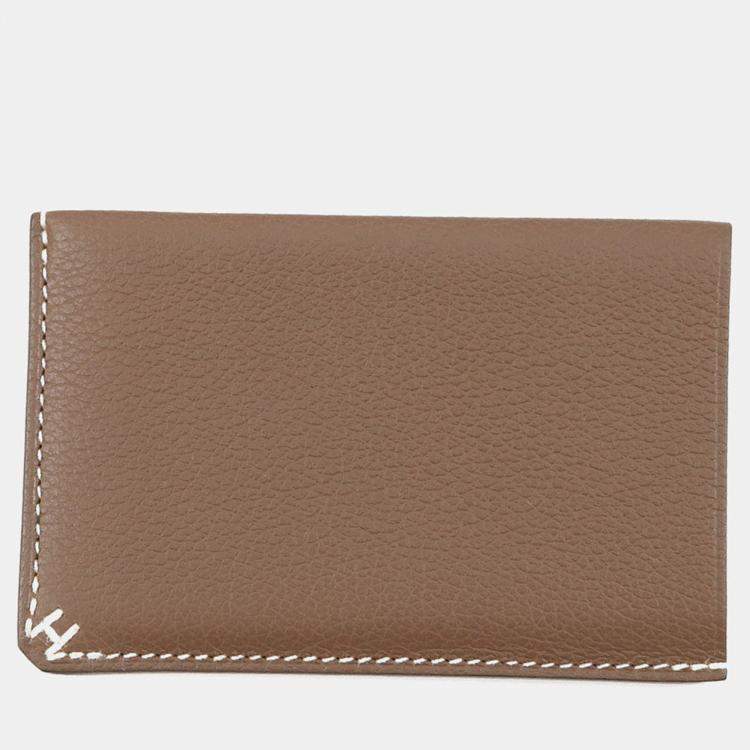 مملوكة مسبقًا Hermes Card Case Sellier Etoupe Evercolor