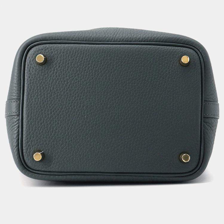 Pre Owned Hermes Picotin Lock Vert Mangrove Taurillon Clemence Size Pm