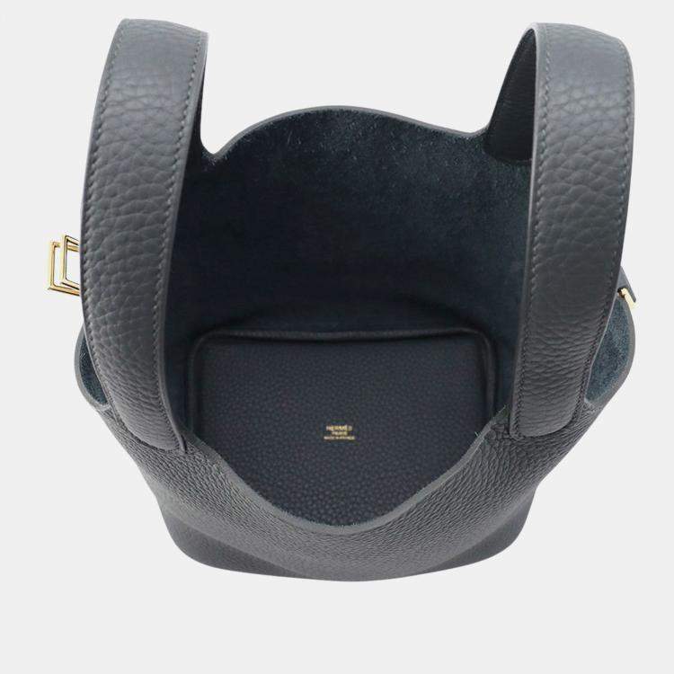 Pre Owned Hermes Picotin Lock Vert Mangrove Taurillon Clemence Size Pm