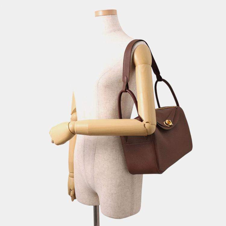 Pre Owned Hermes Lindy Terre Taurillon Clemence Size 26