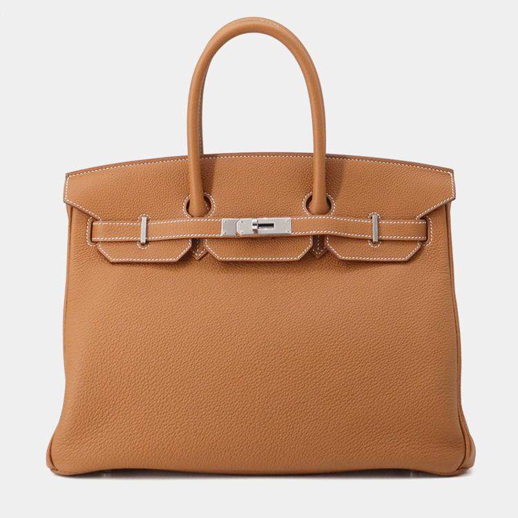 Pre Owned Hermes Birkin Gold Togo Leather Size 35