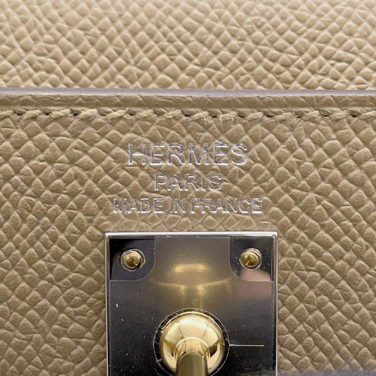Pre Owned Hermes Kelly Sellier Poussiere Epsom Size 25