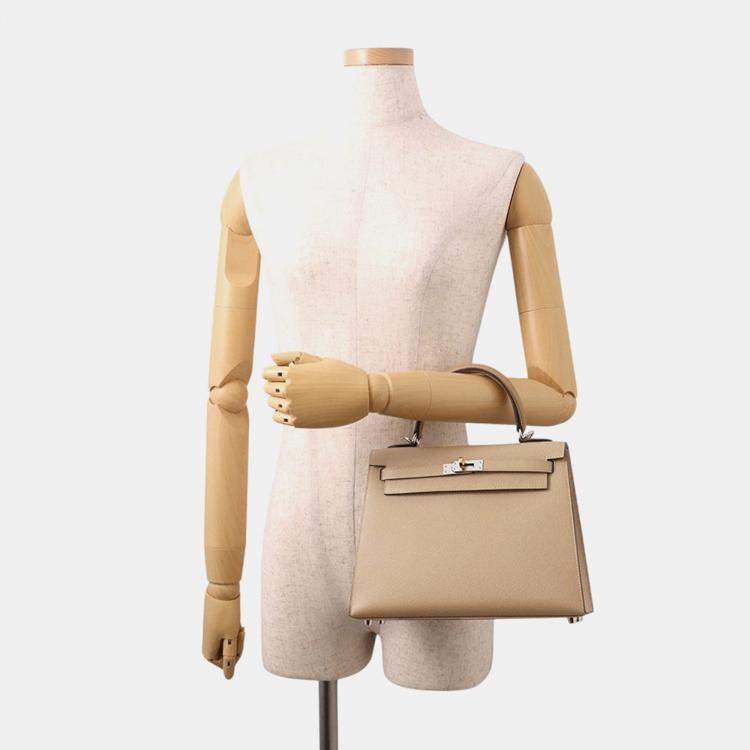 Pre Owned Hermes Kelly Sellier Poussiere Epsom Size 25