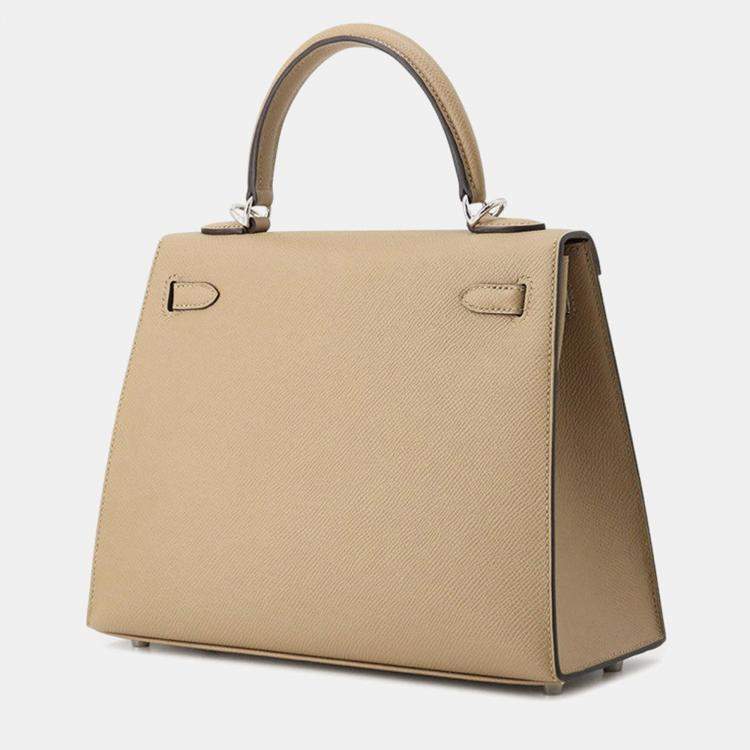 Pre Owned Hermes Kelly Sellier Poussiere Epsom Size 25