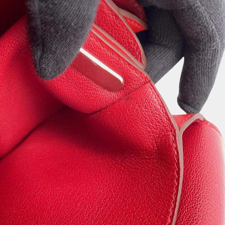 Pre Owned Hermes Opli Rouge Coeur Taurillon Nobillo Size 24