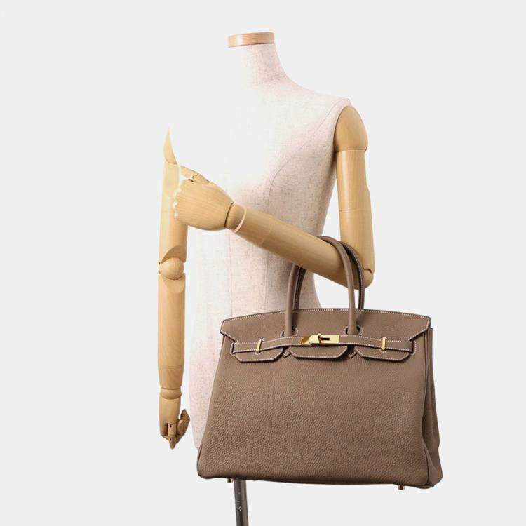 Pre Owned Hermes Birkin Etoupe Togo Leather Size 35