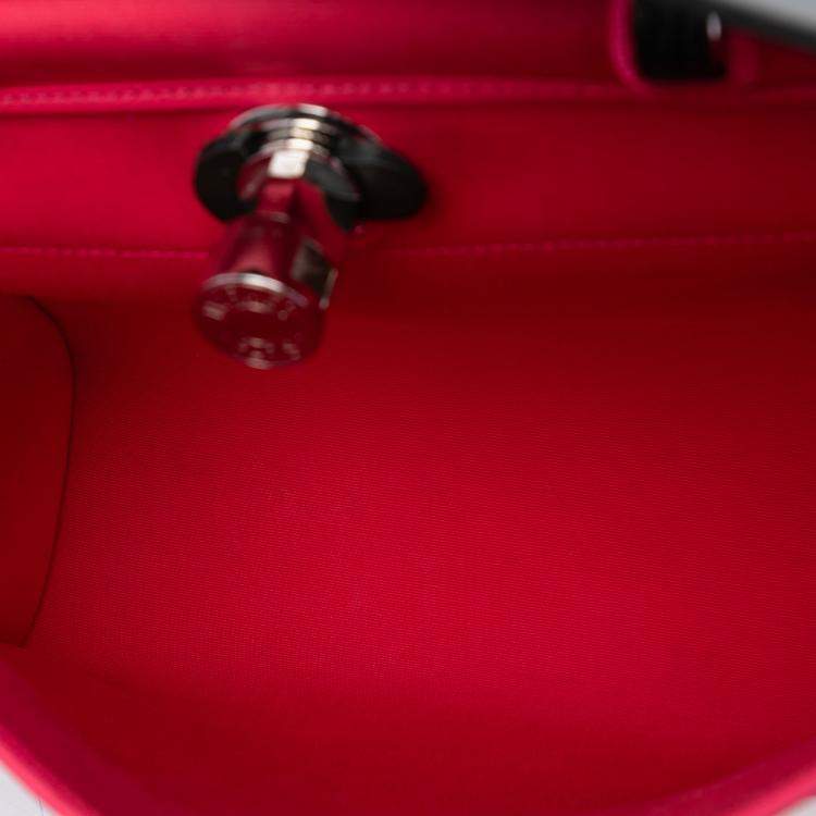 Pre Owned Hermes Black Pink Toile Herbag Zip 31