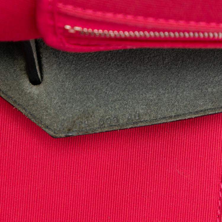 Pre Owned Hermes Black Pink Toile Herbag Zip 31