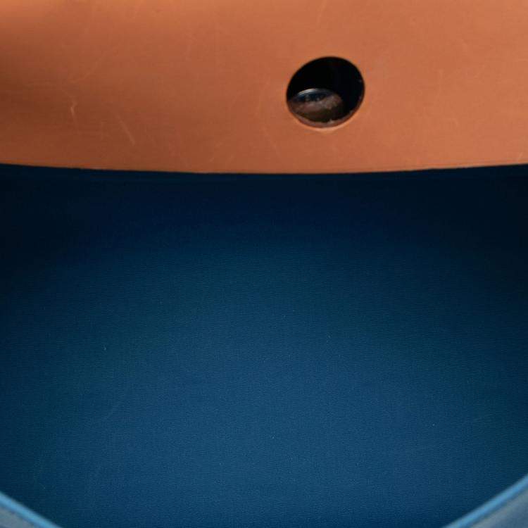 Pre Owned Hermes Blue, Brown Toile Herbag Zip 39