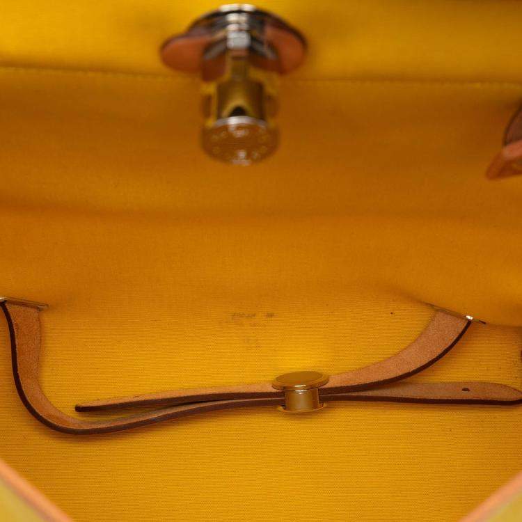 Pre Owned Hermes Brown Yellow Toile Herbag A Dos Zip Retourne Backpack