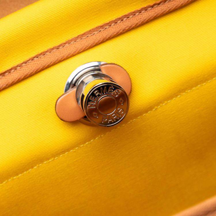 Pre Owned Hermes Brown Yellow Toile Herbag A Dos Zip Retourne Backpack