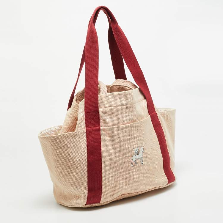 Pre Owned هيرمس كابريول تراكوته H قماش حقائب الحفاضات