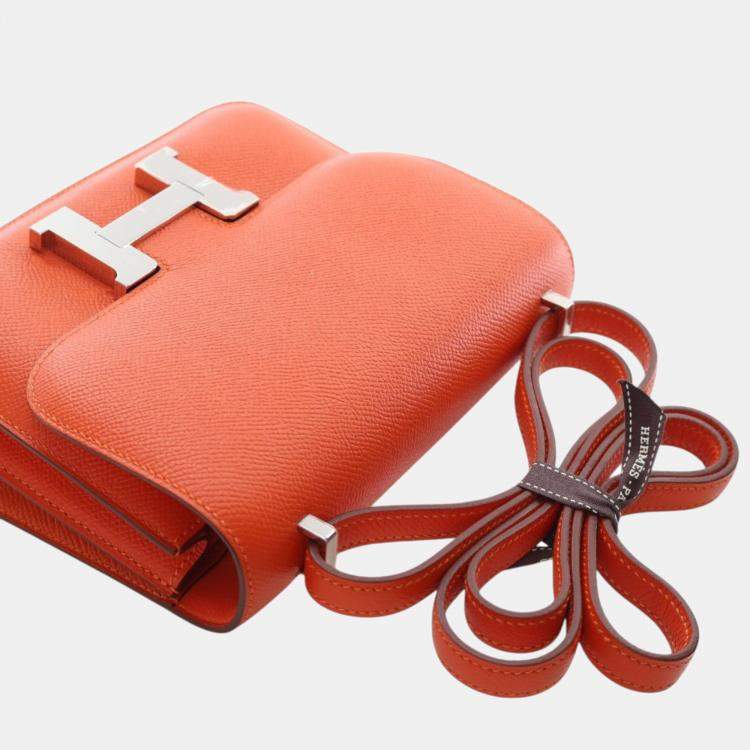 Pre Owned Hermes Orange Mini Epsom Constance III 18