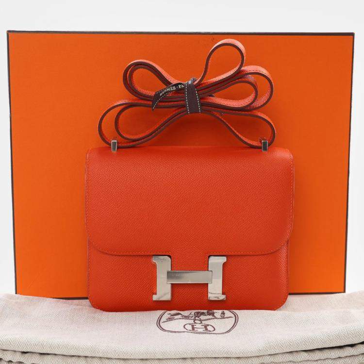 Pre Owned Hermes Orange Mini Epsom Constance III 18