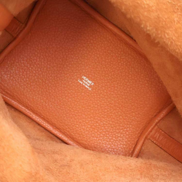Pre Owned Hermes Orange Clemence Picotin Lock 18