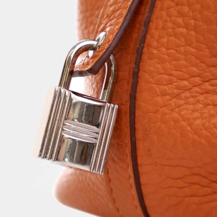 Pre Owned Hermes Orange Clemence Picotin Lock 18