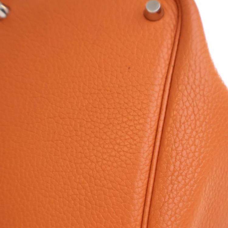 Pre Owned Hermes Orange Clemence Picotin Lock 18