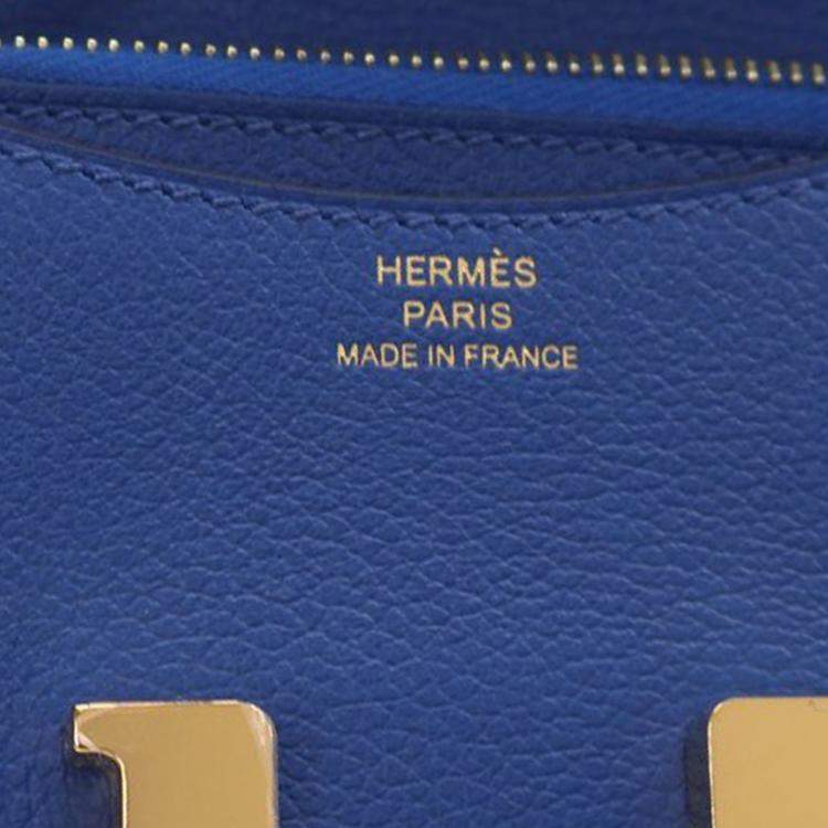 Pre Owned Hermes Blue Evercolor Constance Slim Wallet