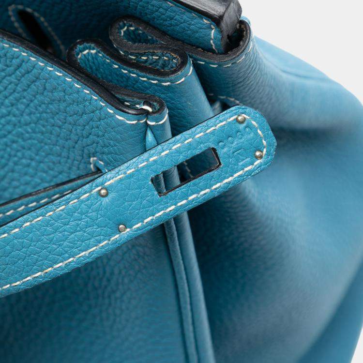 Pre Owned Hermes Blue Togo Birkin Retourne 35