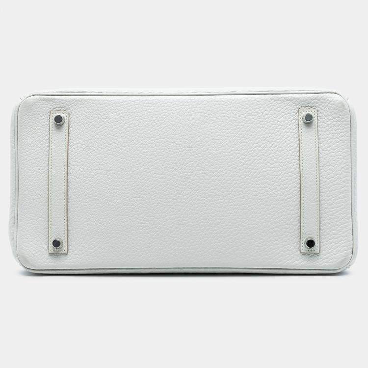 Pre Owned Hermes White Togo Birkin Retourne 35