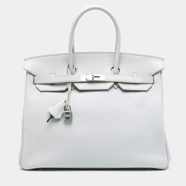 Pre Owned Hermes White Togo Birkin Retourne 35