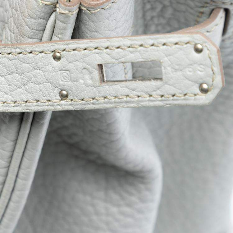 Pre Owned Hermes White Togo Birkin Retourne 35