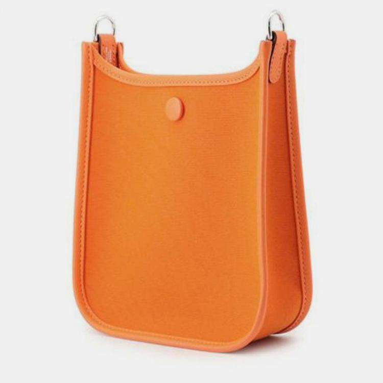 Pre Owned Hermes Orange Toile Officier and Swift Neo Evelyne 16