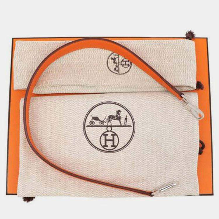 Pre Owned Hermes Orange Toile Officier and Swift Neo Evelyne 16