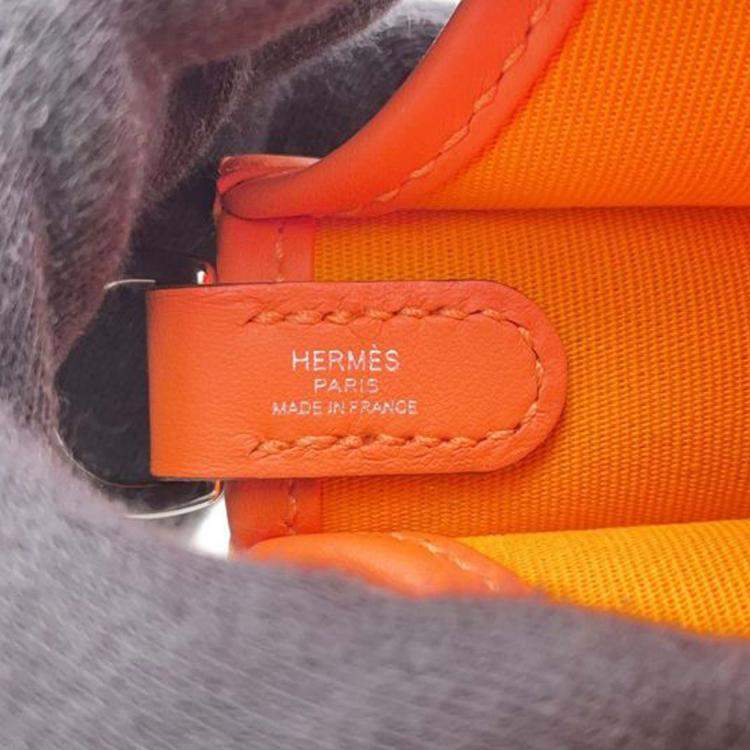 Pre Owned Hermes Orange Toile Officier and Swift Neo Evelyne 16