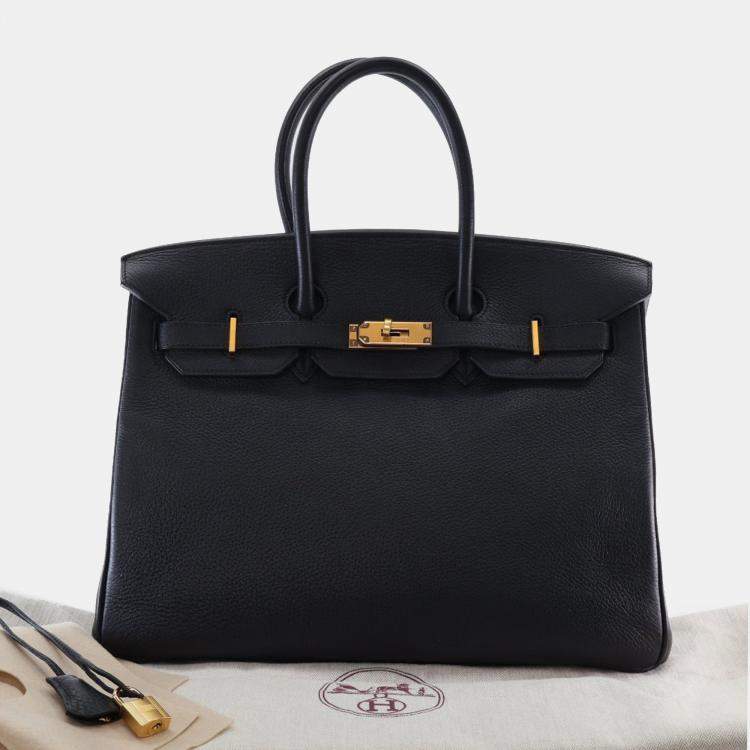 Pre Owned Hermes Black Togo Birkin Retourne 35