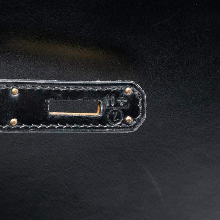 Pre Owned Hermes Black Box Calf Kelly Sellier 35