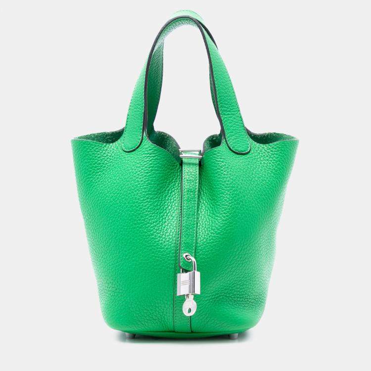 Pre Owned Hermes Green Clemence Picotin Lock 18