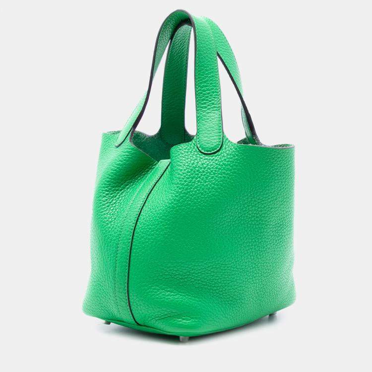 Pre Owned Hermes Green Clemence Picotin Lock 18