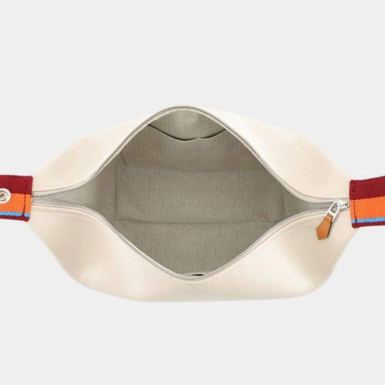 Pre Owned Hermes Beige Red Large Toile Bride A Brac H Pavillon Case