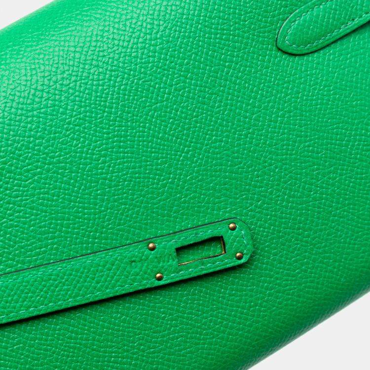 مملوكة مسبقًا Hermes Green Epsom Kelly Longue Wallet