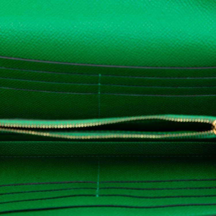 مملوكة مسبقًا Hermes Green Epsom Kelly Longue Wallet