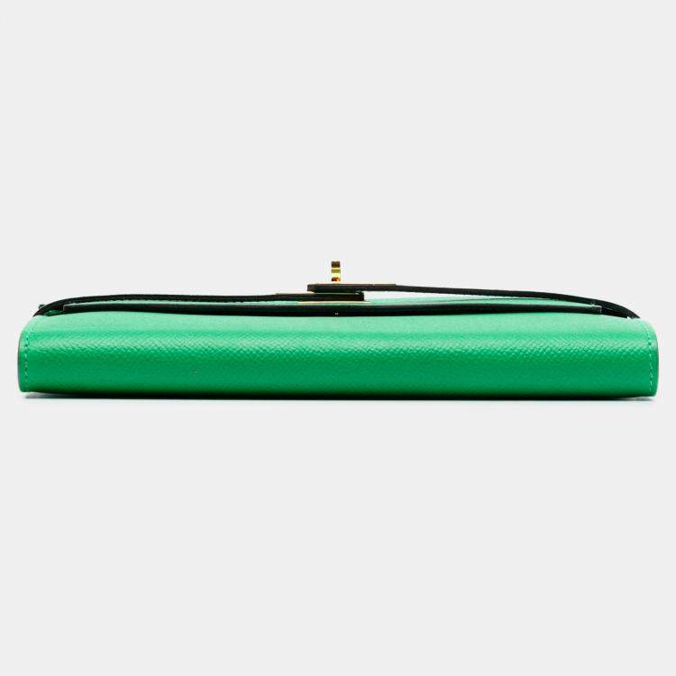 مملوكة مسبقًا Hermes Green Epsom Kelly Longue Wallet