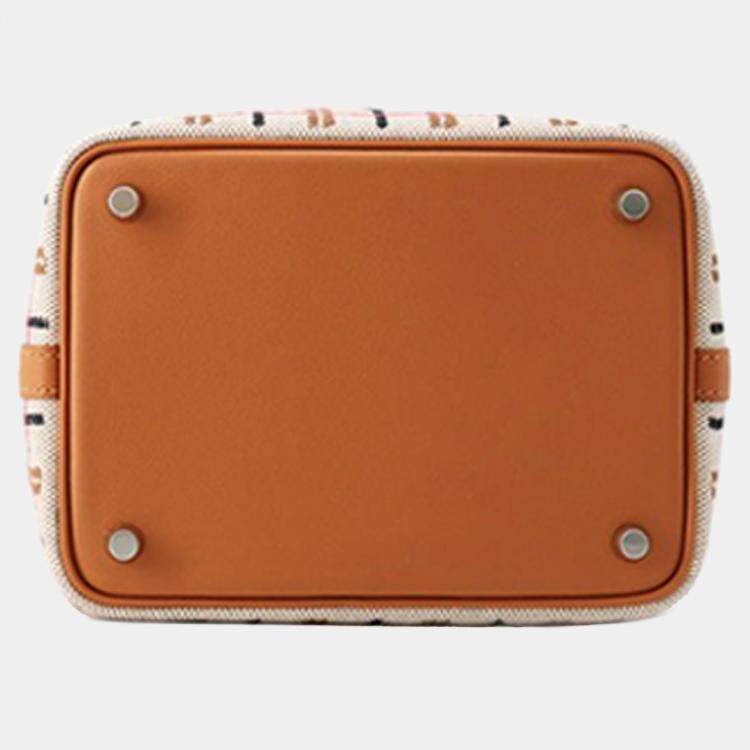 Pre Owned Hermes Brown H Canvas and Swift Couverture Carre Picotin Lock 18