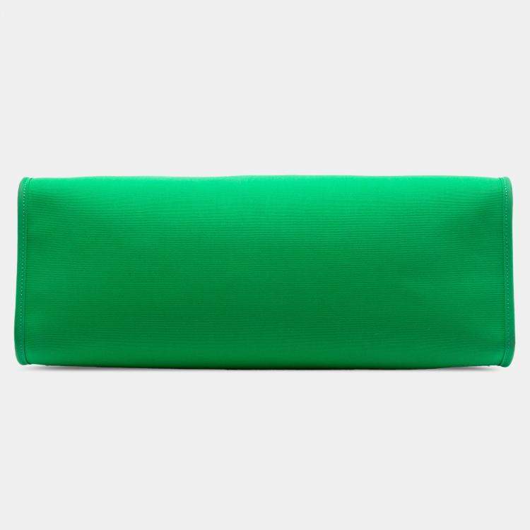 Pre Owned Hermes Brown Green Toile Herbag Zip 31