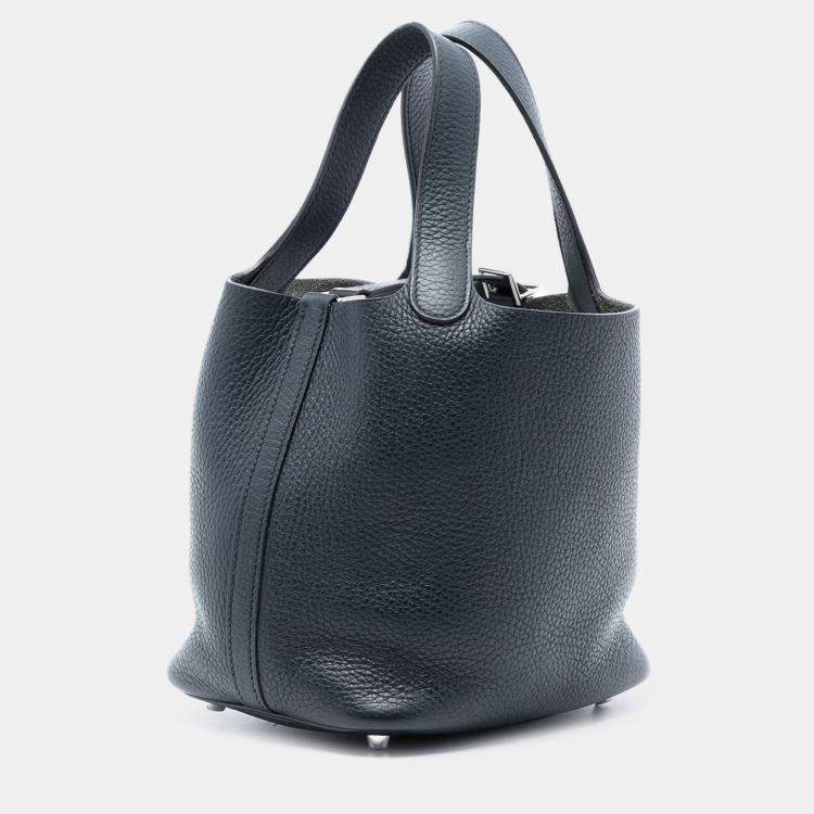 Pre Owned Hermes Blue Clemence Picotin Lock 18