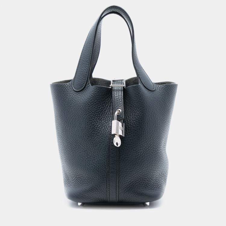 Pre Owned Hermes Blue Clemence Picotin Lock 18