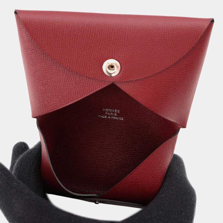 Pre Owned Hermes Calvi Rouge H Veau Madame