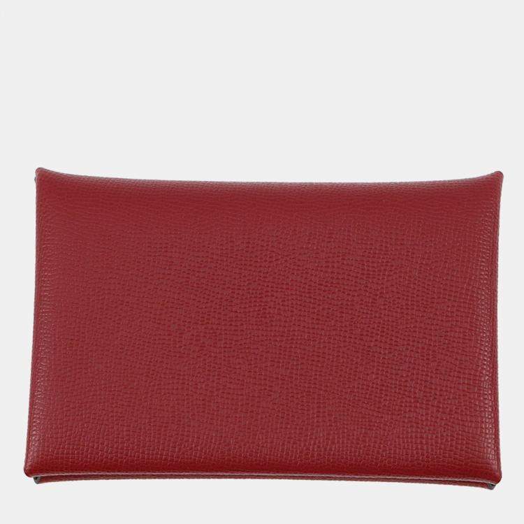 Pre Owned Hermes Calvi Rouge H Veau Madame
