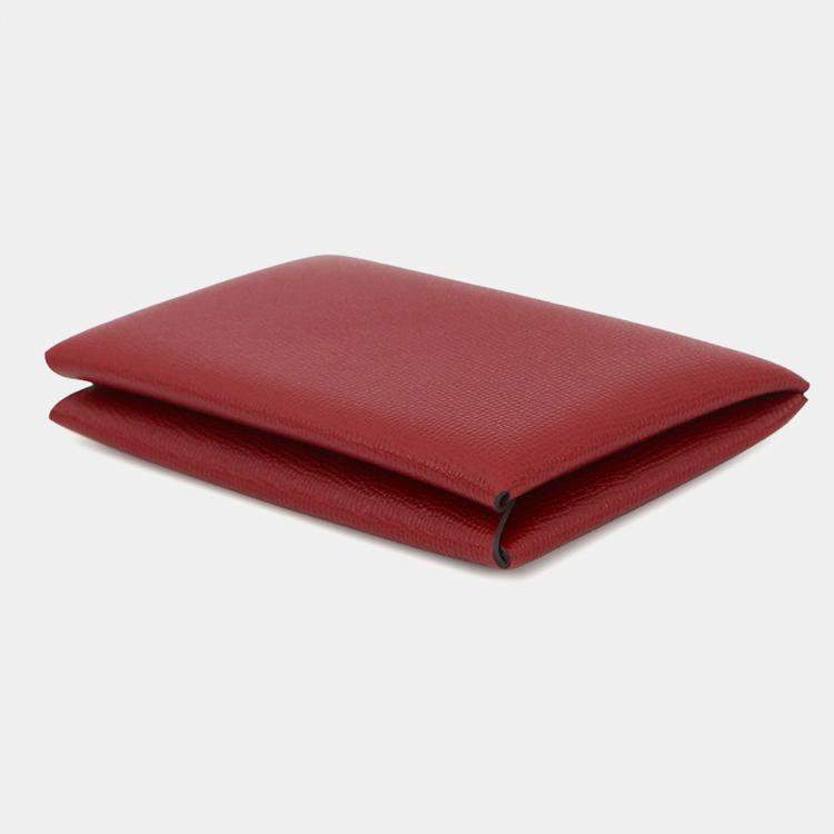 Pre Owned Hermes Calvi Rouge H Veau Madame