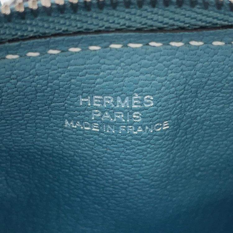 Pre Owned Hermes Bolide Shark Bag Charm New Blue Jean Swift Leather