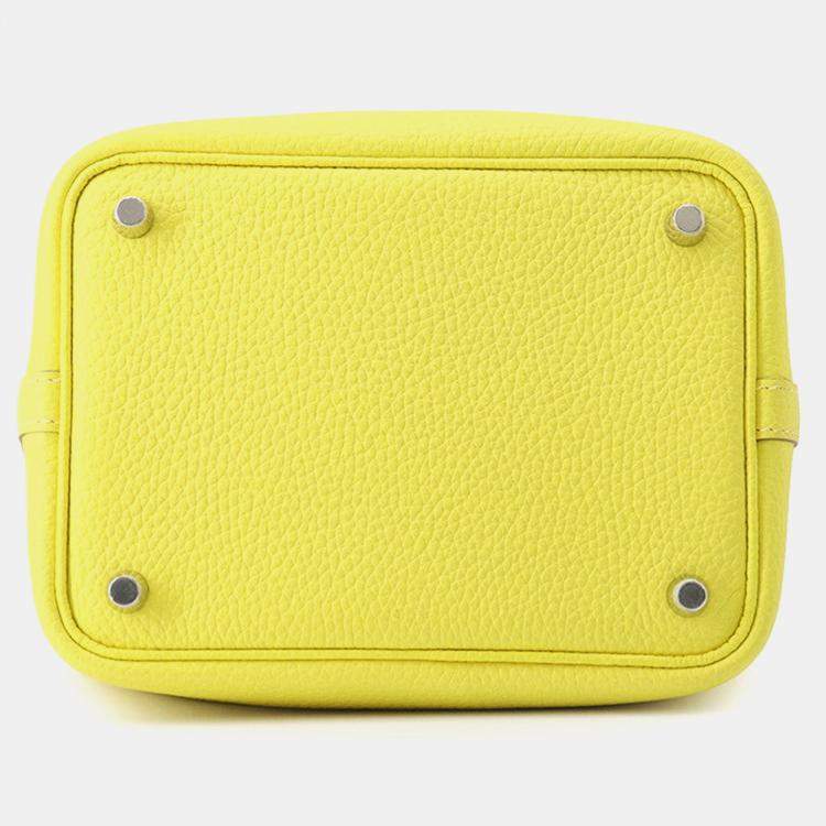 Pre Owned Hermes Picotin Padlock Lime Taurillon Clemence Size Pm