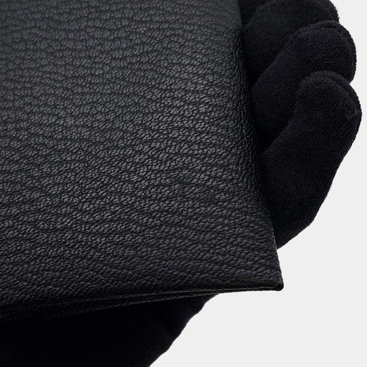 Pre Owned Hermes Calvi Duo Black Chevre Myzore Goatskin