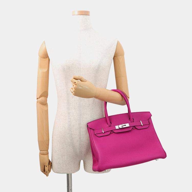 Pre Owned Hermes Birkin Rose Purple Togo Leather Size 30
