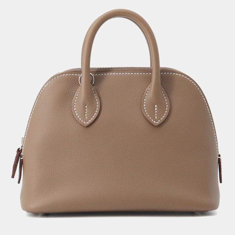 Pre Owned Hermes Bolide1923 Verso Etoupe/Jaune Poussin Evercolor Size Mini